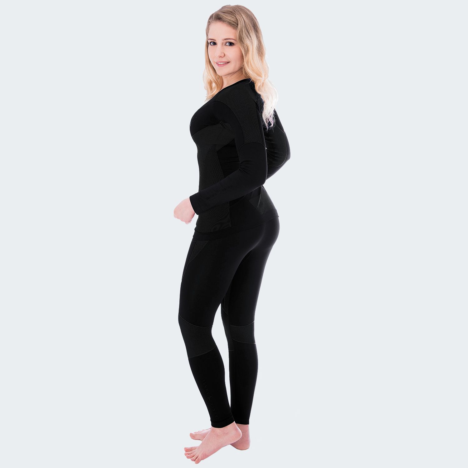Black Snake Schwarz Damen Funktionsunterwäsche Set