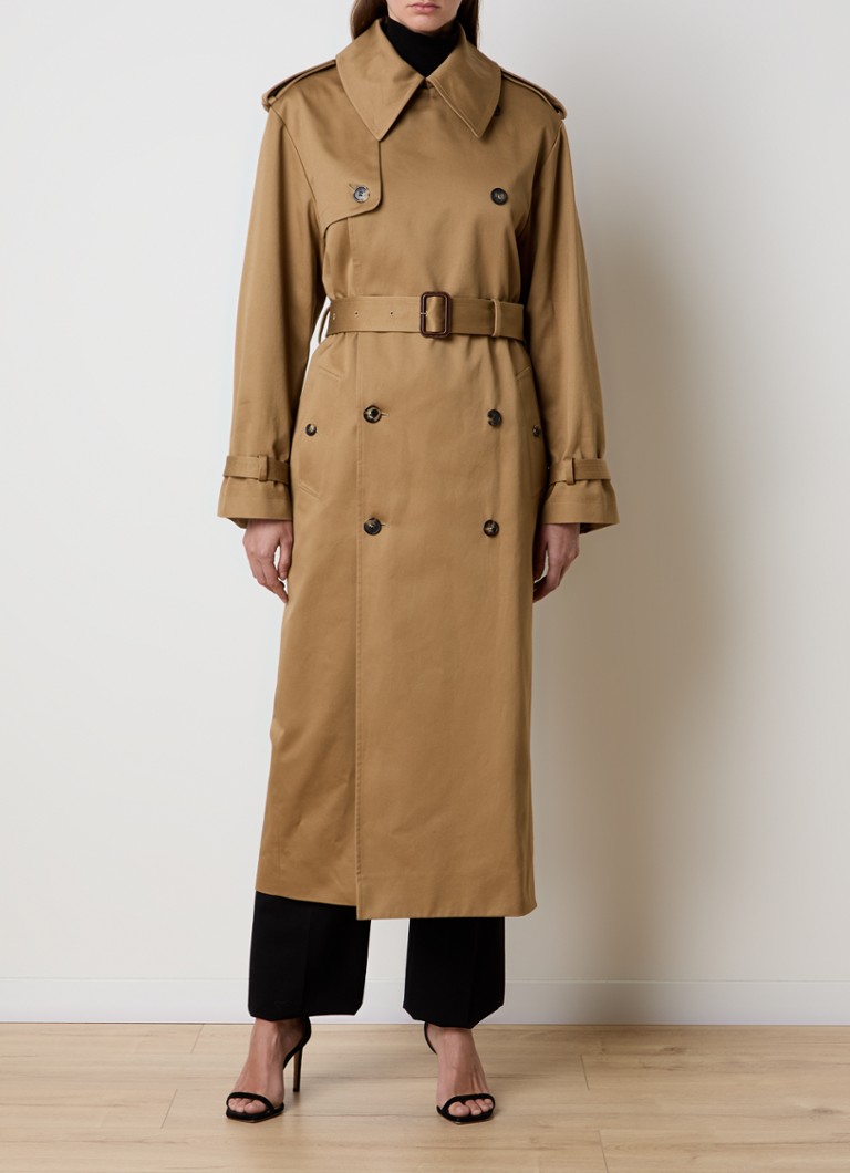Saint Laurent double-breasted trench coat with tie belt
