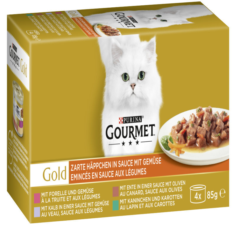 GOURMET Nassfutter GOURMET Gold Zarte Häppchen 4x85g