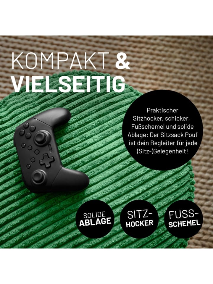 Lumaland LUMALAND Sitzsack Pouf Cord - Dunkelgrün günstig kaufen onesize