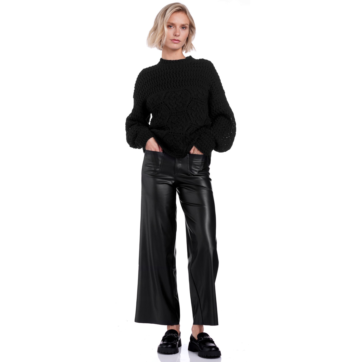 Damen Strickpullover mit Ajour-Muster