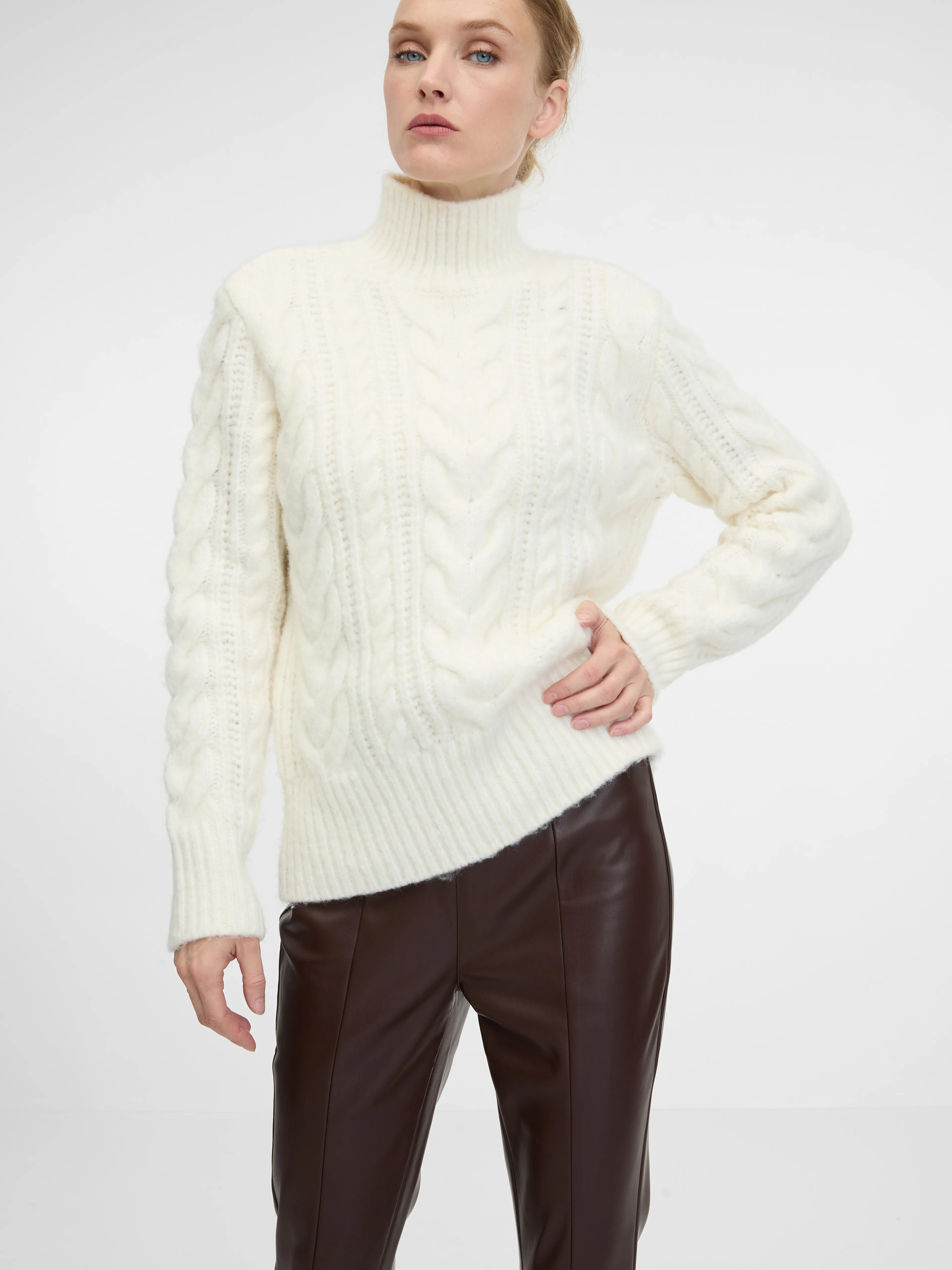 Braune Damen Lederhose ORSAY