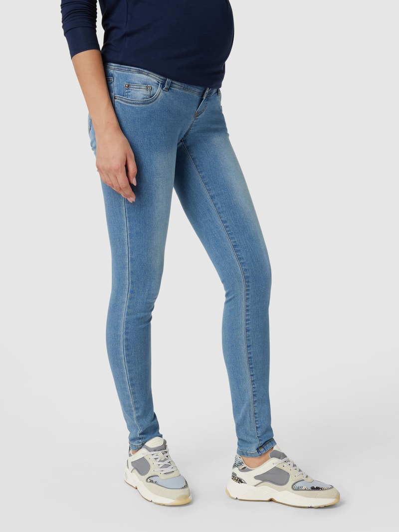 Umstands-Jeans mit elastischem Bauchband in hellblau