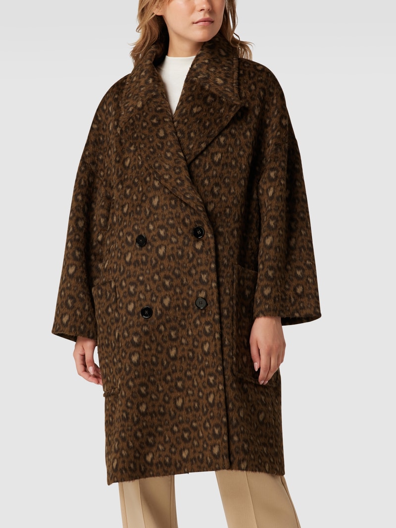 Mantel mit Animal-Print in camel