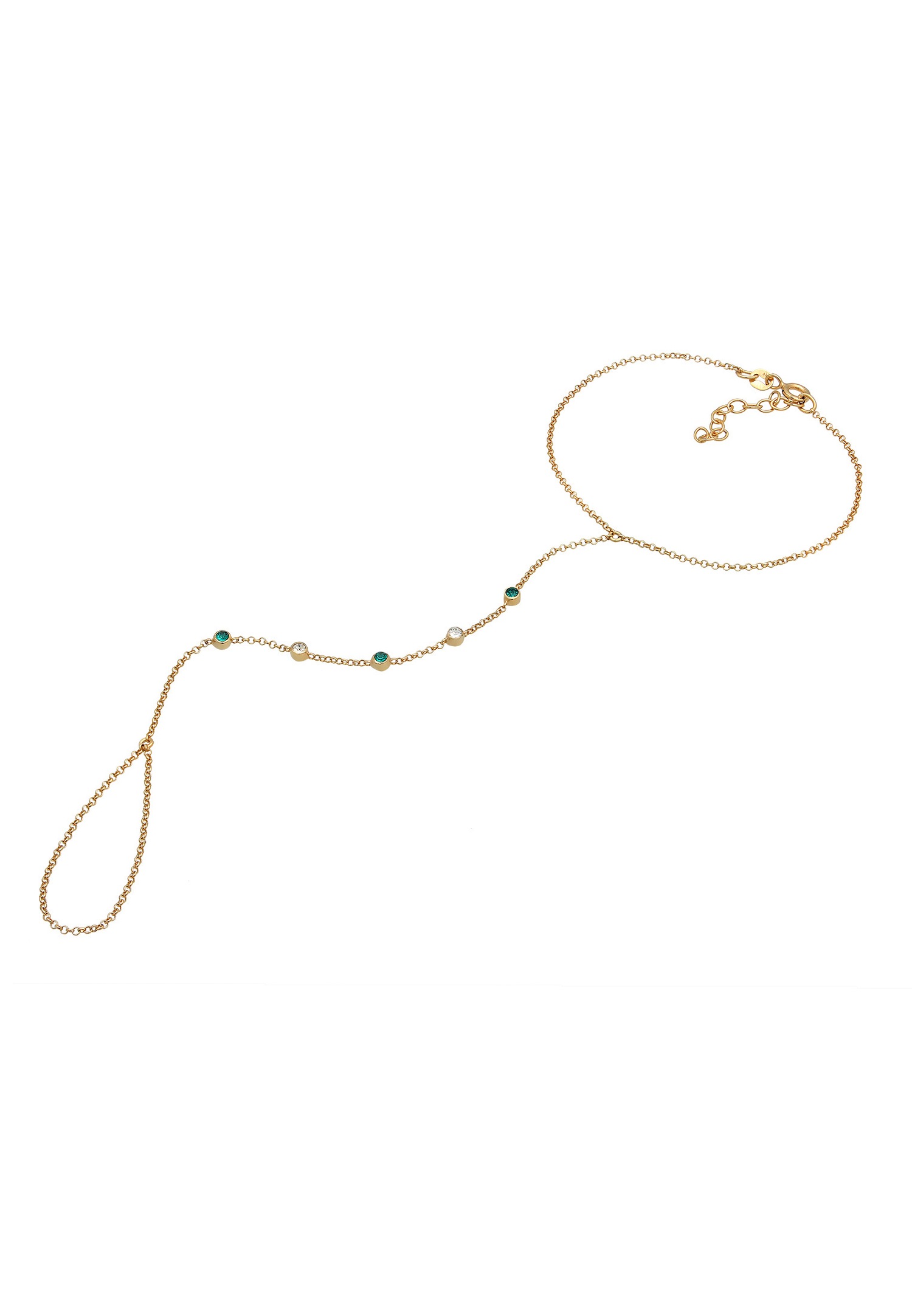 Accesoriu de lanț de mână Elli pentru femei, strălucitor cu cristale, din argint 925 placat cu aur