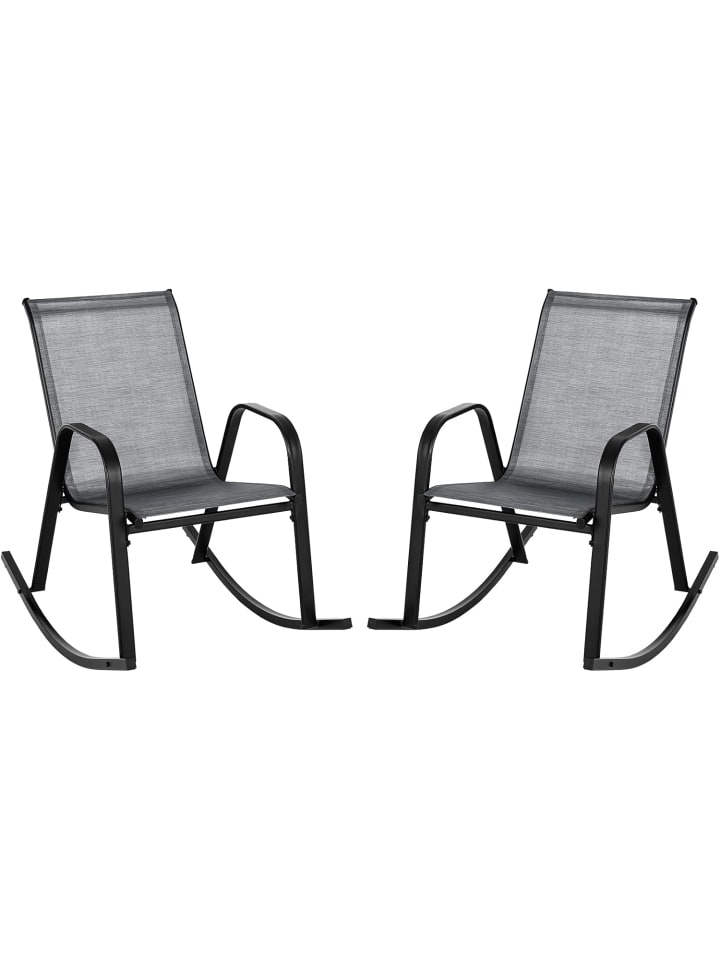 COSTWAY 2er Set Schaukelstühle in Grau günstig kaufen onesize