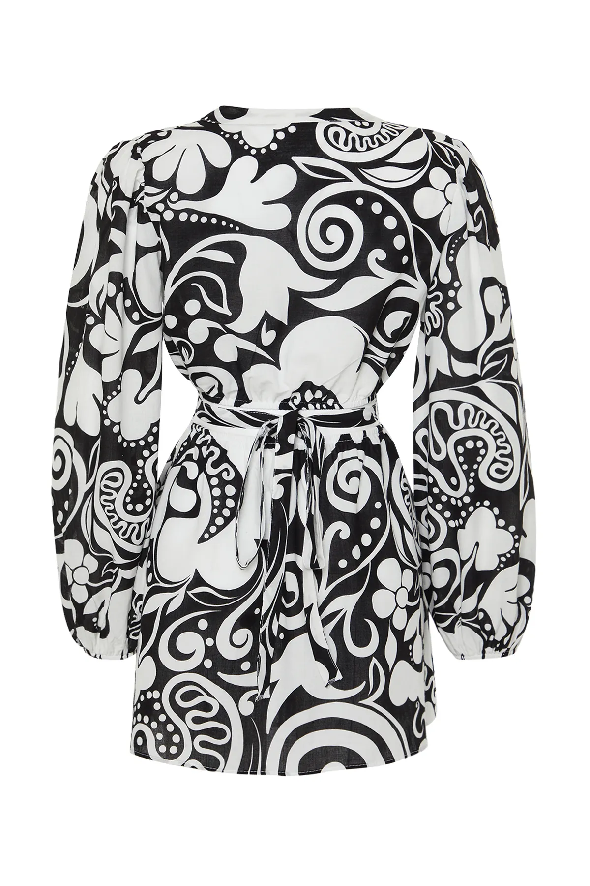 Trendyol Collection  Mini-Strandkleid mit Blumenmuster, gewebtem Cut-Out/Fenster TBESS23EL00140