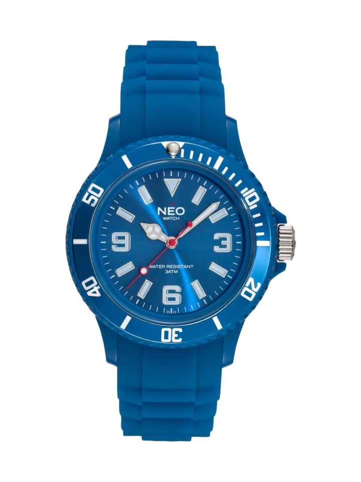 NEO Watch NEO Watch Armbanduhr aus Kunststoff in Blau günstig kaufen onesize