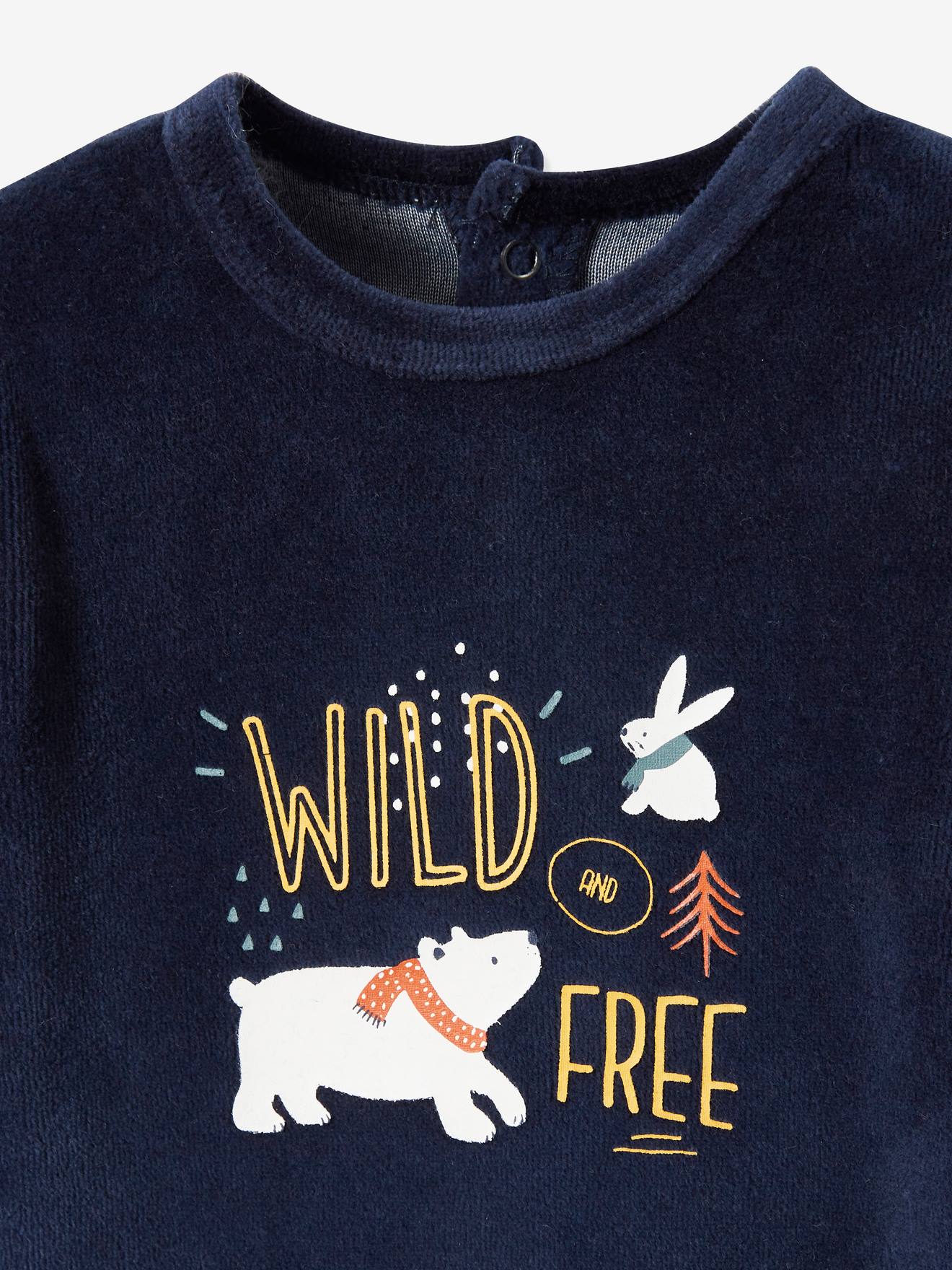 Lot de 2 pyjamas bébé en velours lot encre