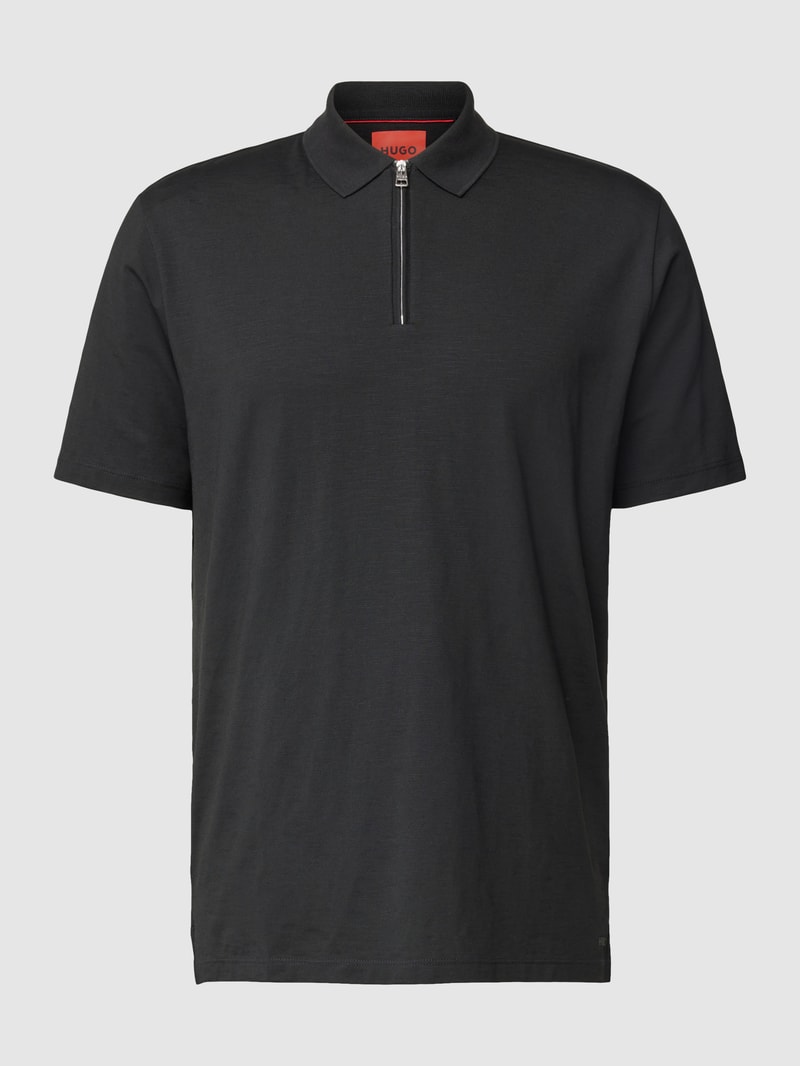 Poloshirt mit Polokragen Modell 'Dekok' in schwarz