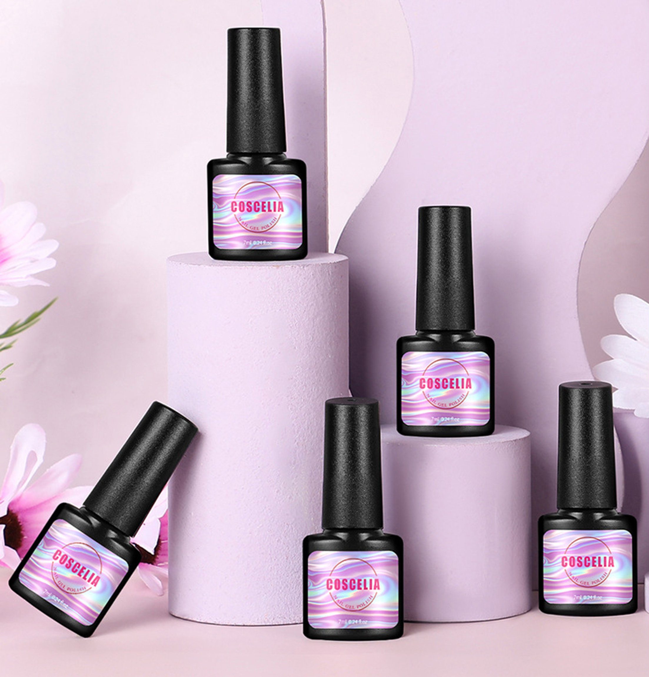 Scheiffy Nagellack-Set 15 Farben Nagellack-Gel-Set (55 Stück), DIY Nagellack, A-Stil