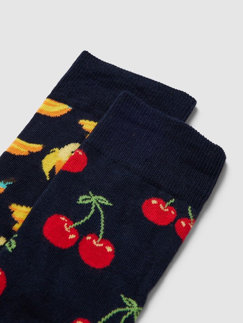 Socken mit Allover-Motiv im 2er-Pack in marineblau