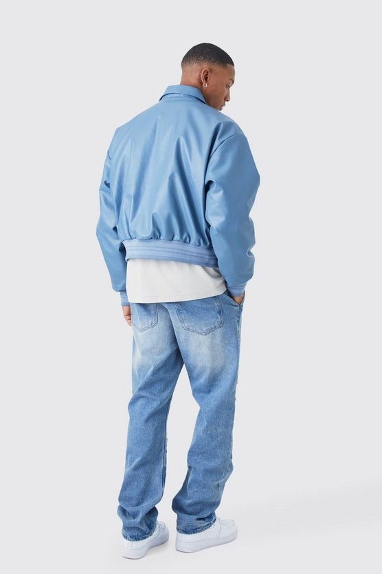 Kastige Limited Edition Bomberjacke mit PU-Kragen