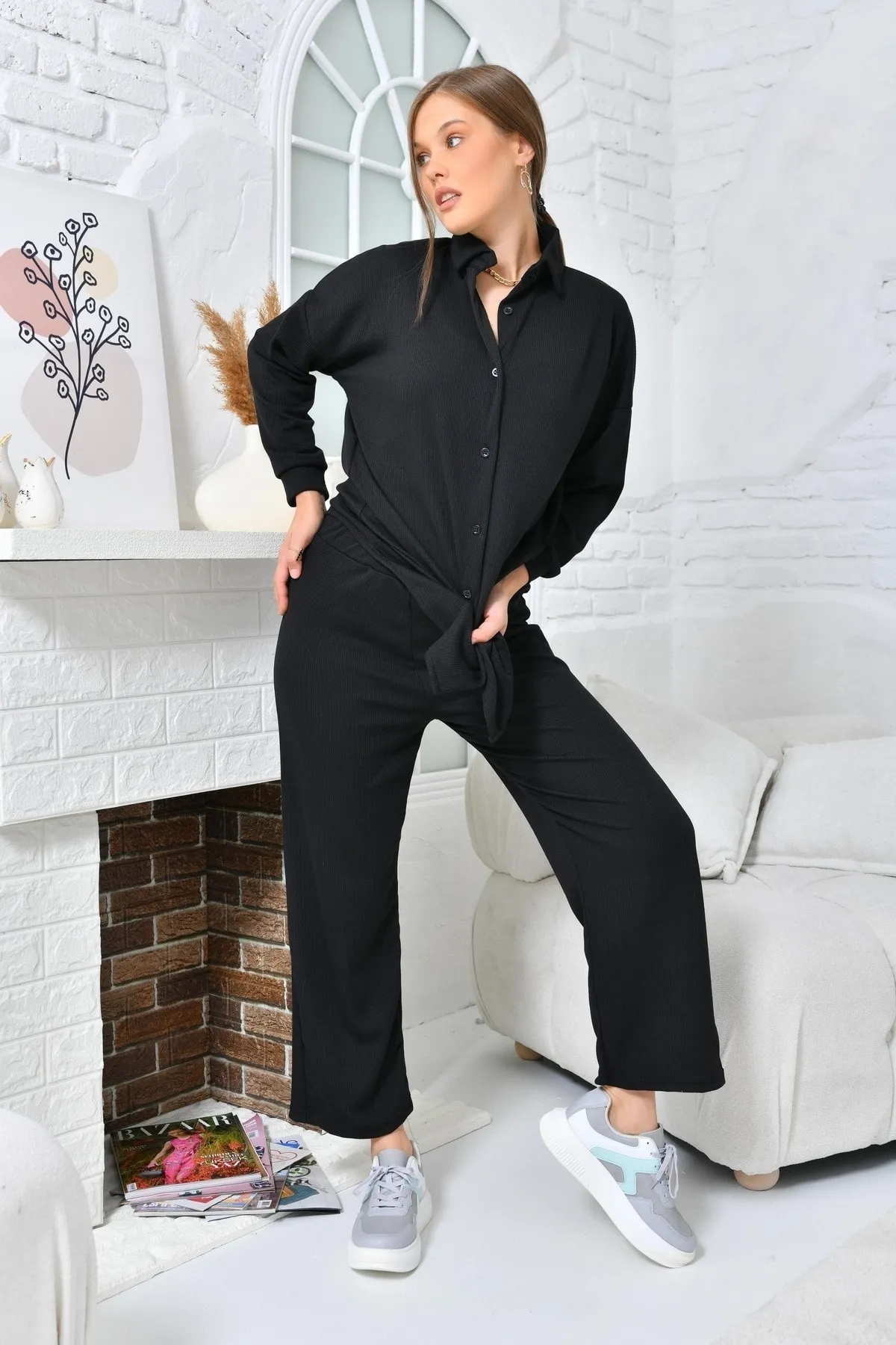 VOLT CLOTHİNG  Zweiteiler - Schwarz - Oversized