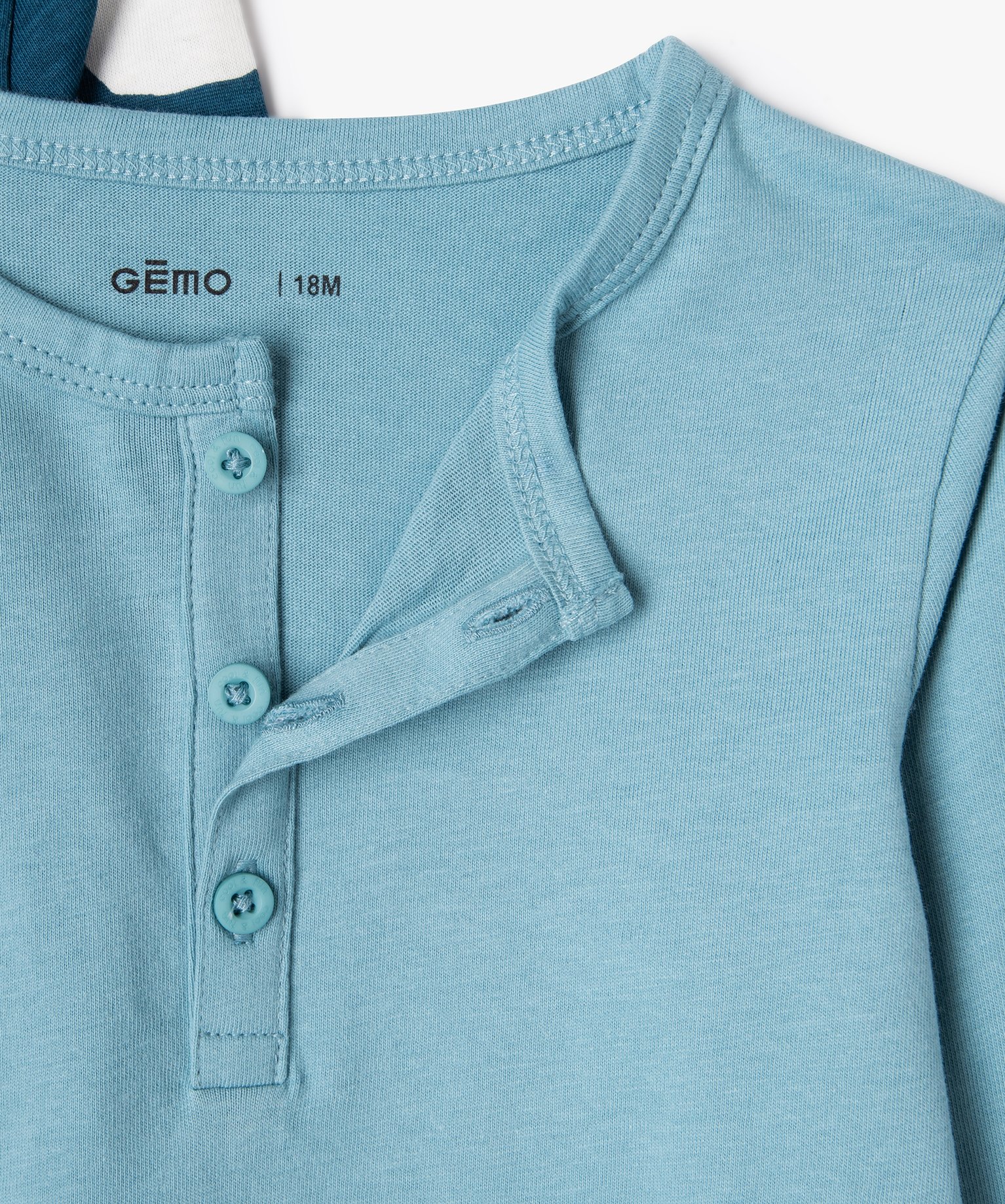 Tee-shirt manches longues en coton bébé Garçon (lot de 3) bleu | GEMO