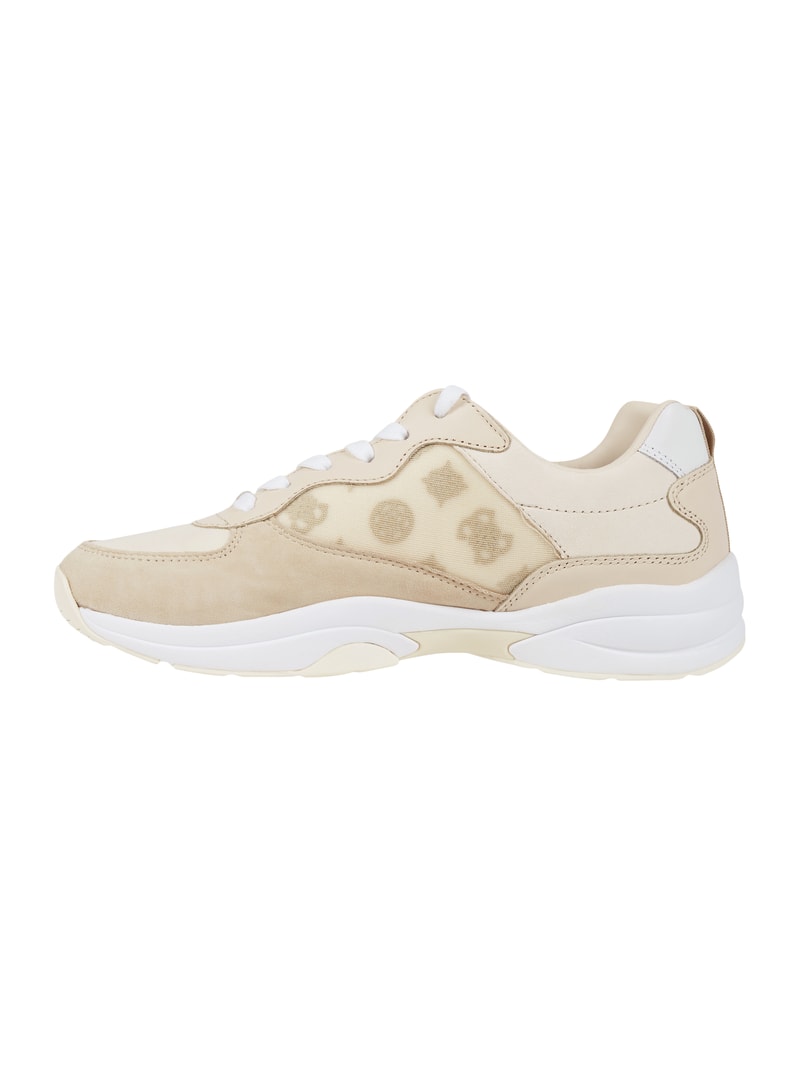 Sneaker aus Leder und Textil Modell 'Luckee' in offwhite