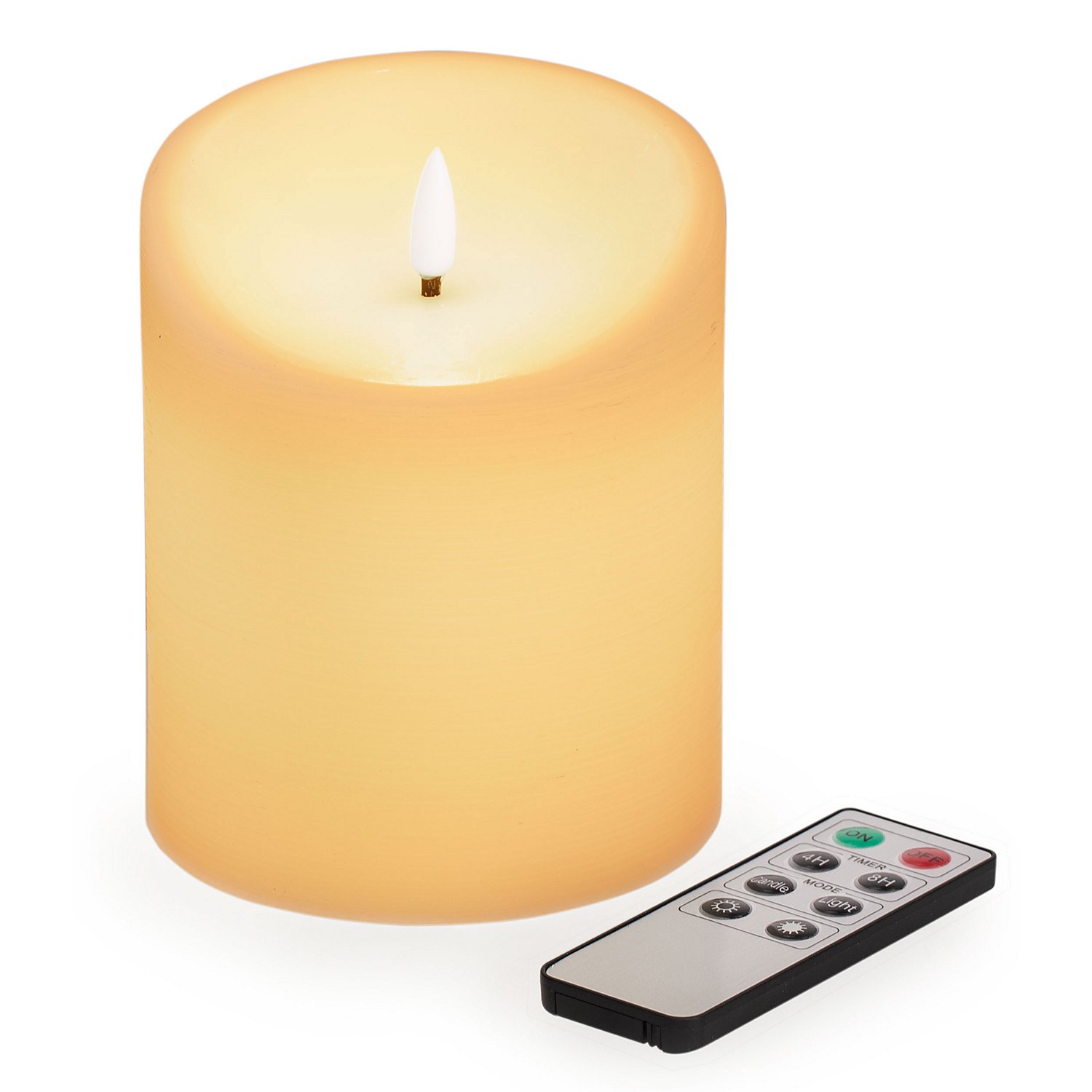 LED Outdoor Kerze, mit Timer, creme, 12 x 10 cm