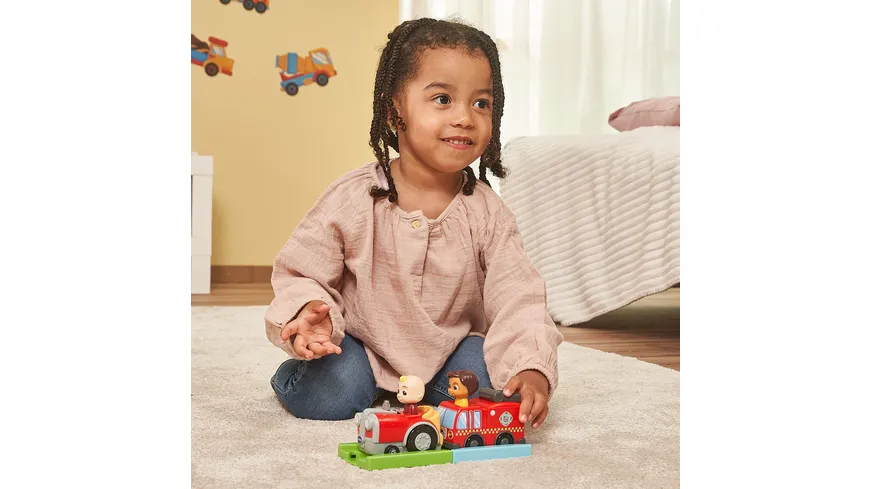 VTech - Tut Tut Baby Flitzer - CoComelon Ninas Feuerwehrauto inkl. Schiene