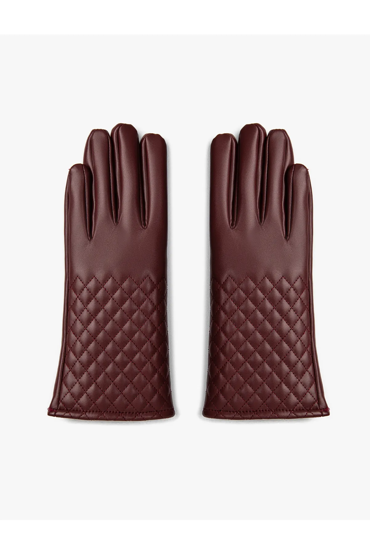 Koton  Handschuhe in Lederoptik mit gesteppten Details und Plüschfutter