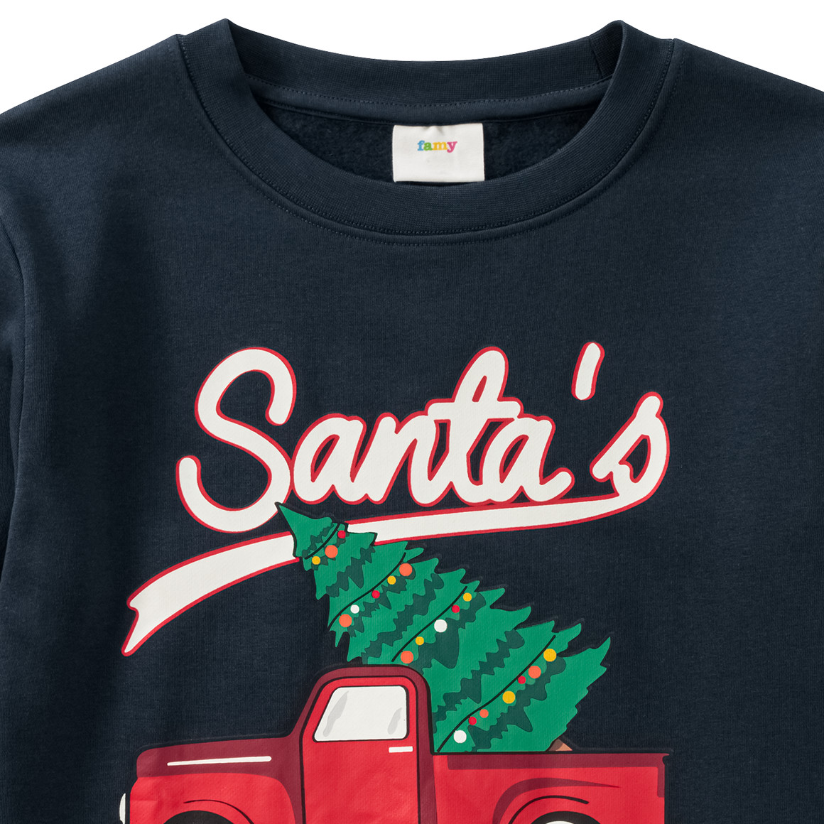 Jungen Weihnachtssweatshirt mit Print dunkelblau