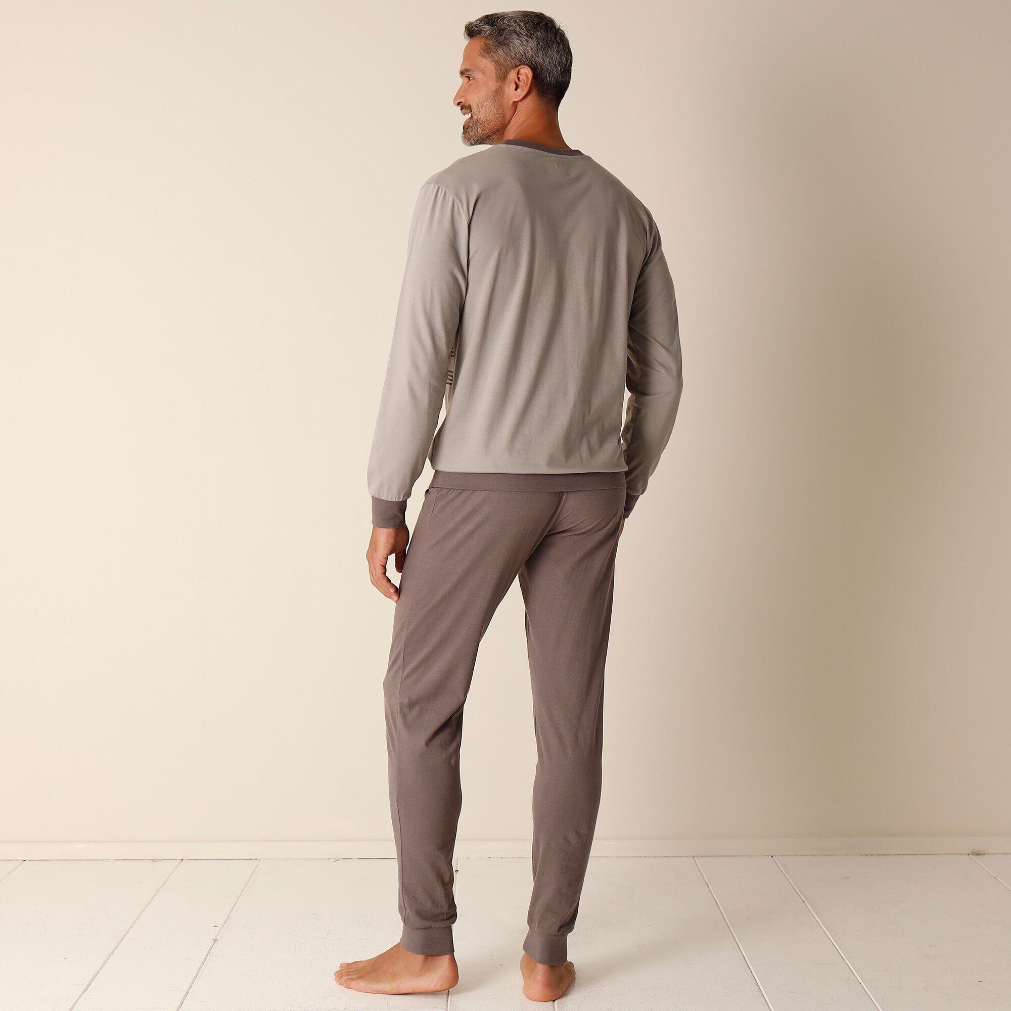 Pyjama coton rayé manches longues