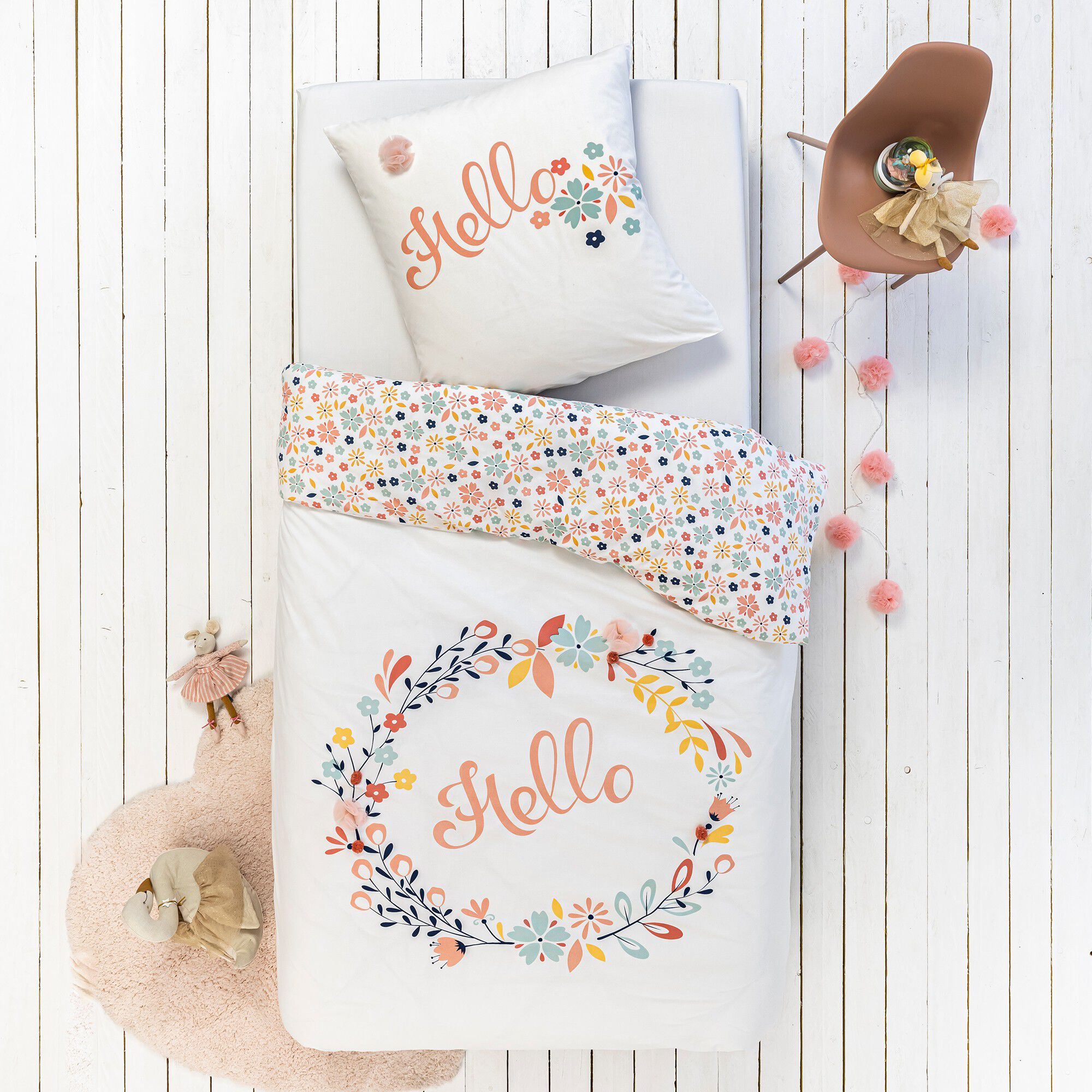Parure de lit Hello fleurs tulle