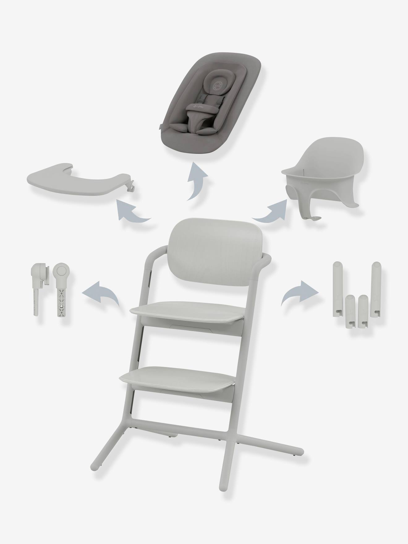 Cybex 4-in-1-Set LEMO 2 Hochstuhl mit Bouncer Nest CYBEX - weiß