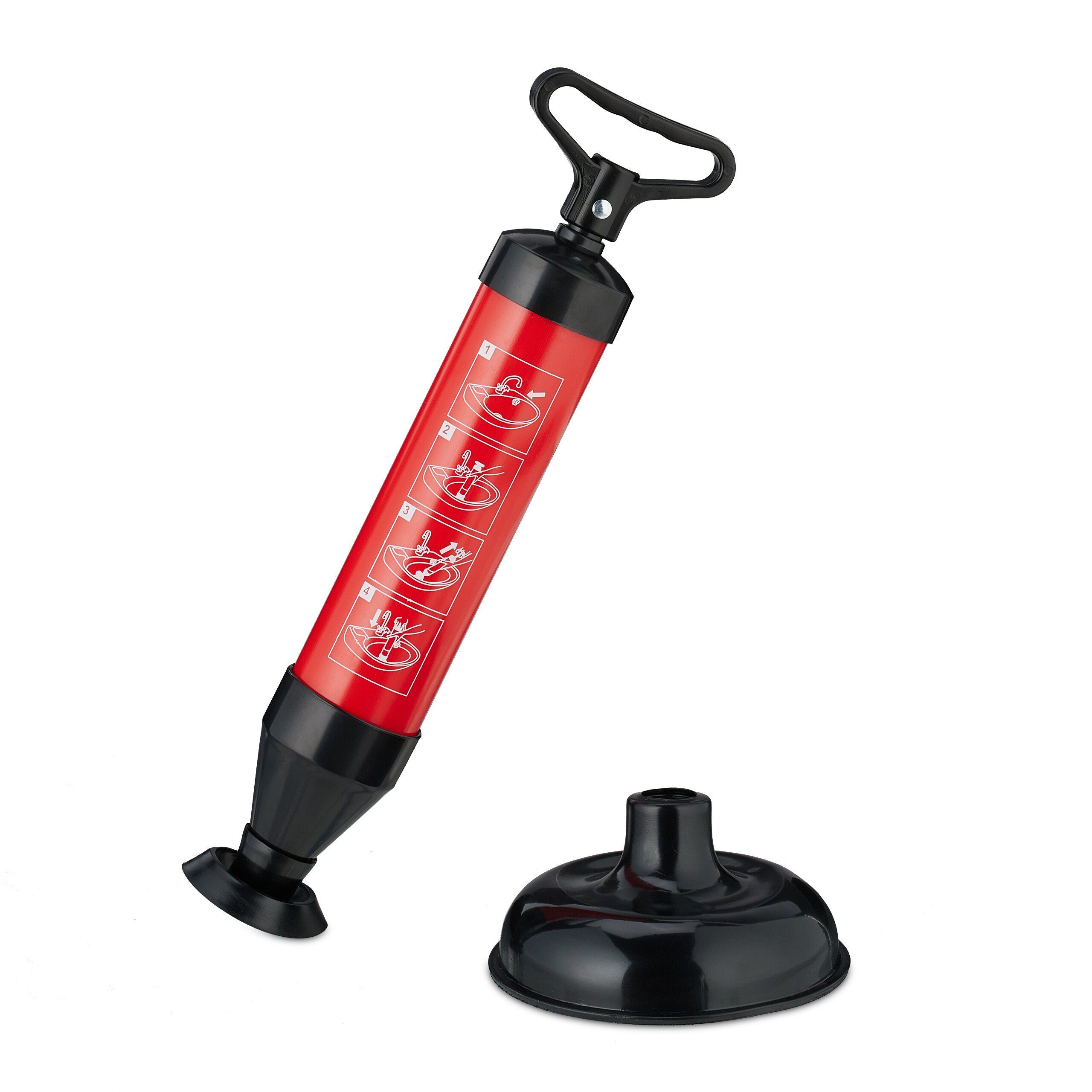 relaxdays Rohrreinigungspumpe Abflussreiniger Pumpe, L: 15 cm