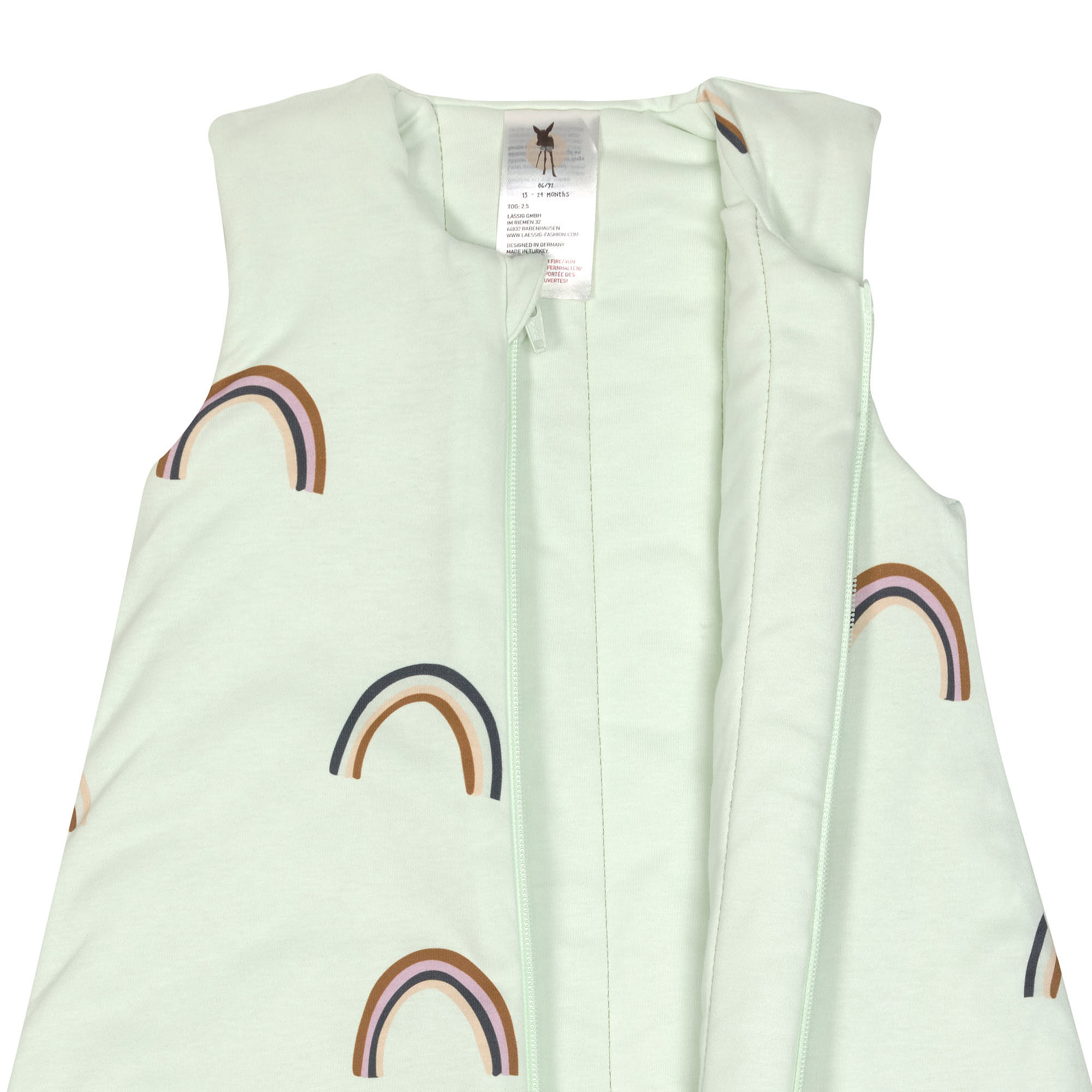 Babyschlafsack 2,5 TOG - Regenbogen, Mint