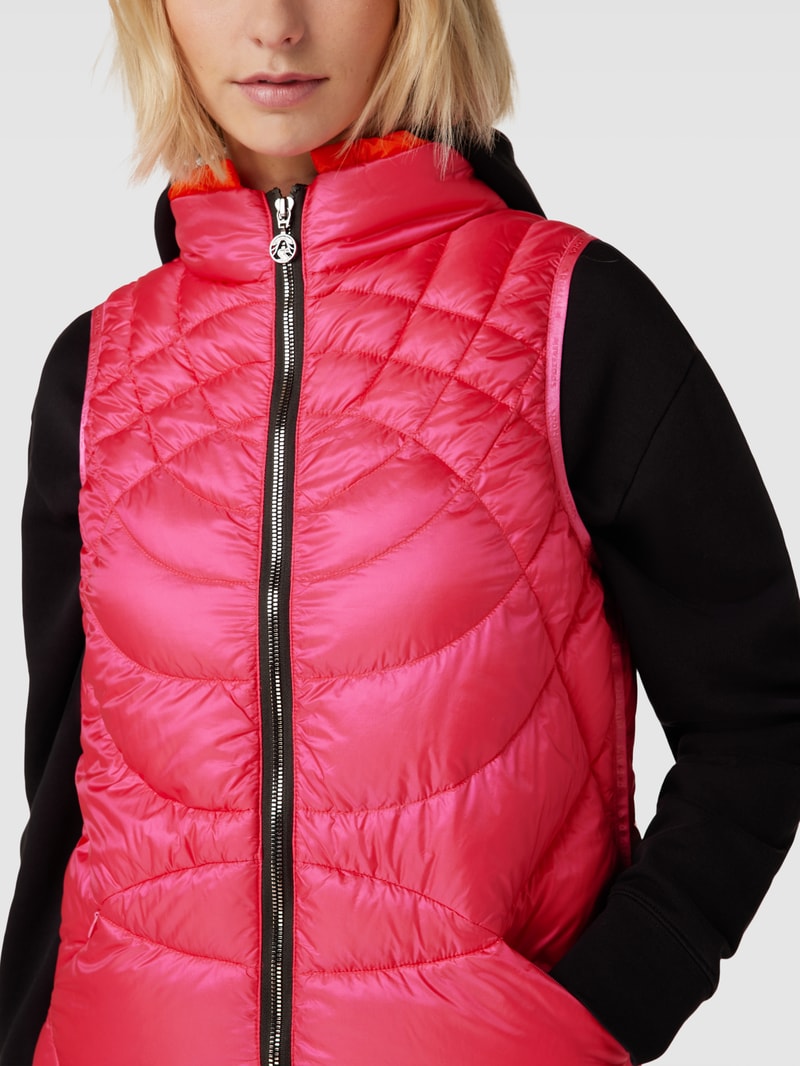 Steppweste mit Seitenschlitzen in pink