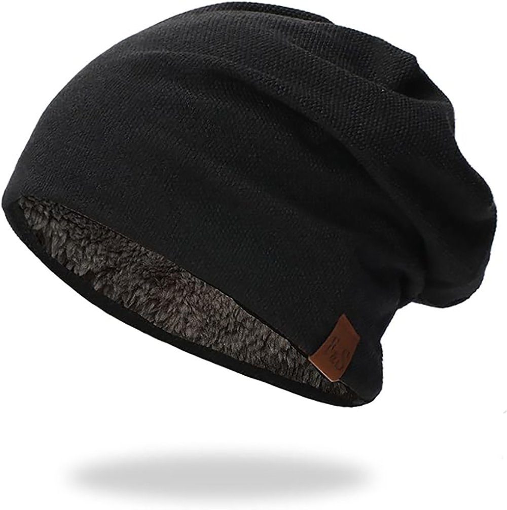 Strickmütze Mütze Herren Damen Warme Plüsch Herbst Wintermütze (Weich und Bequem Strickmütze) Slouch Mützen