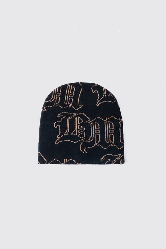 Beanie mit Gothic Bm Print