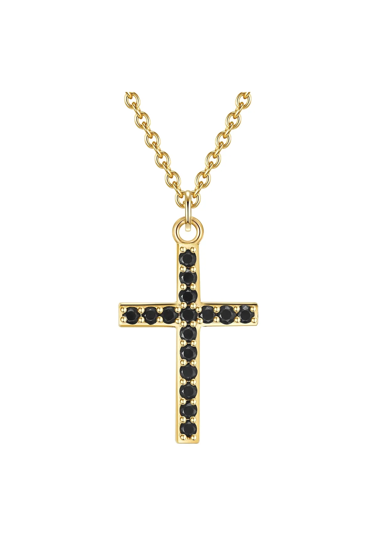 Glanzstücke München  Silberhalskette Kette mit Anhänger Sterling Silber gelbgold Zirkonia schwarz