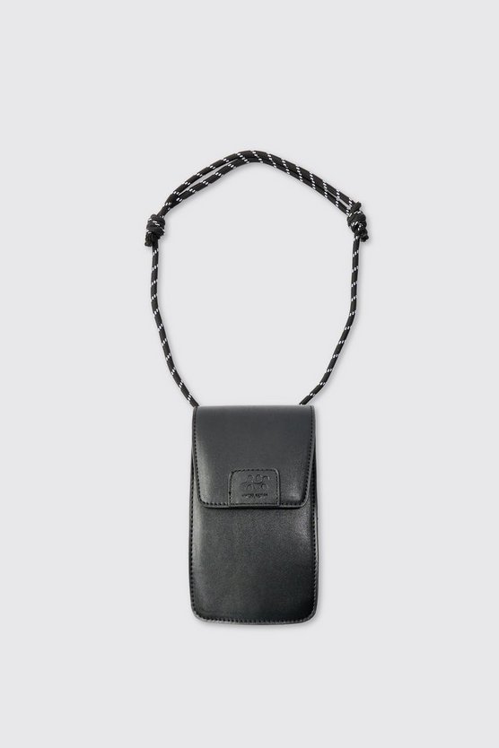 Schwarz PU Man Handy-Tasche