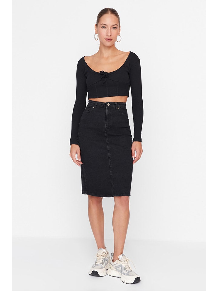 trendyol Jeansrock in Schwarz günstig kaufen