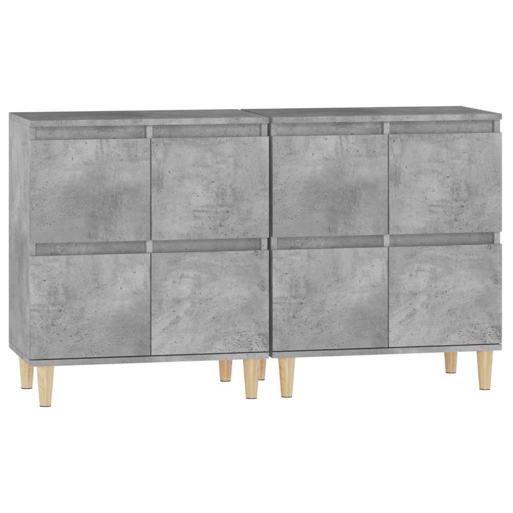 vidaXL Anrichte Sideboards 2 Stk Betongrau 60x35x70 cm Holzwerkstoff Kommode