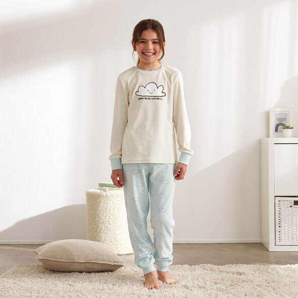 Frottee Pyjama, pink/weiß, 98/104, 2er Set