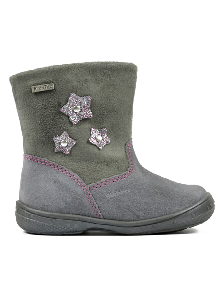 Richter Shoes Leder-Winterboots in Grau günstig kaufen