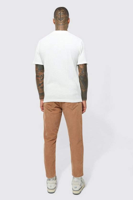 Gestreiftes strukturiertes Poloshirt