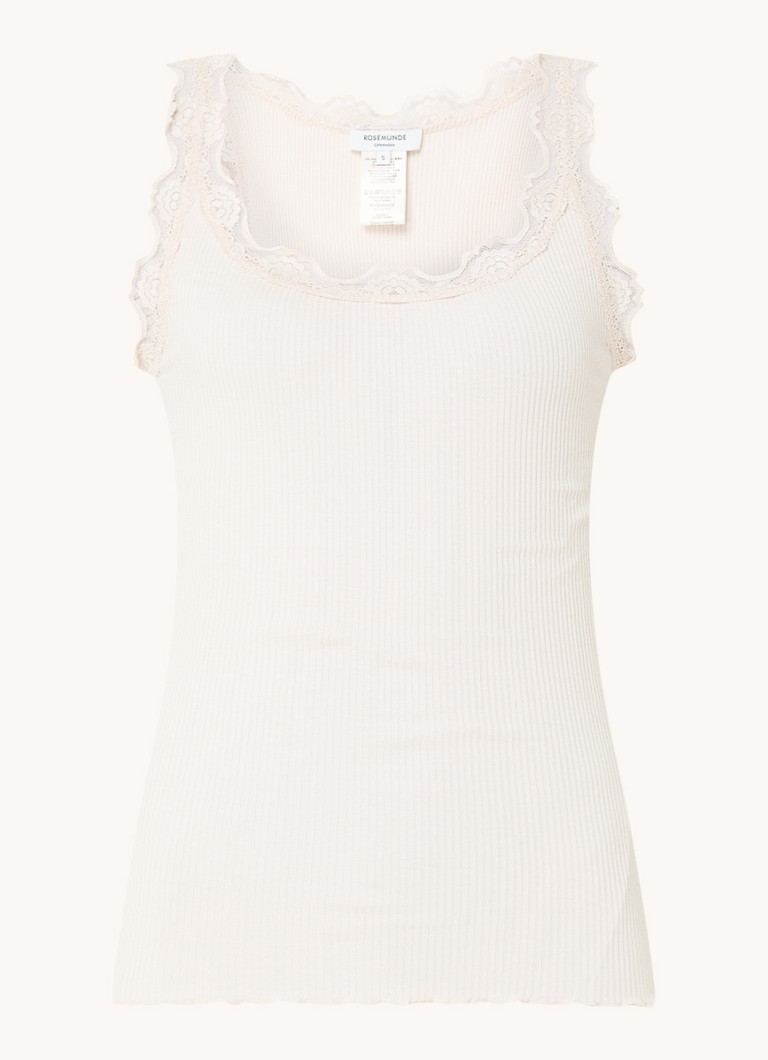 Rosemunde Tank top in silk blend with lace