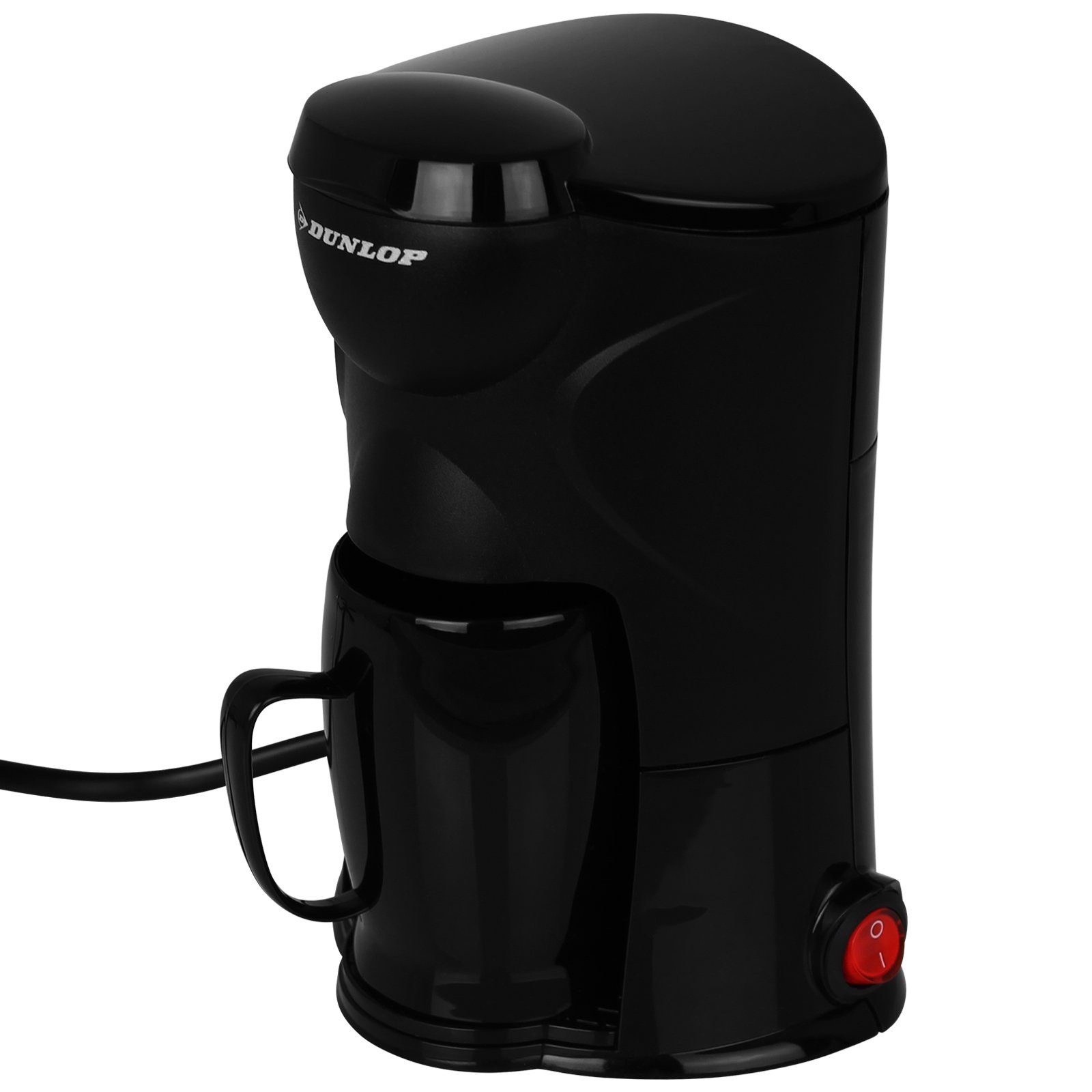 Dunlop Reisekaffeemaschine Kaffeemaschine für 1 Tasse mit Modellwahl, Dauerfilter, Kaffeetasse Kaffee Tasse Auto LKW PKW Unterwegs To Go