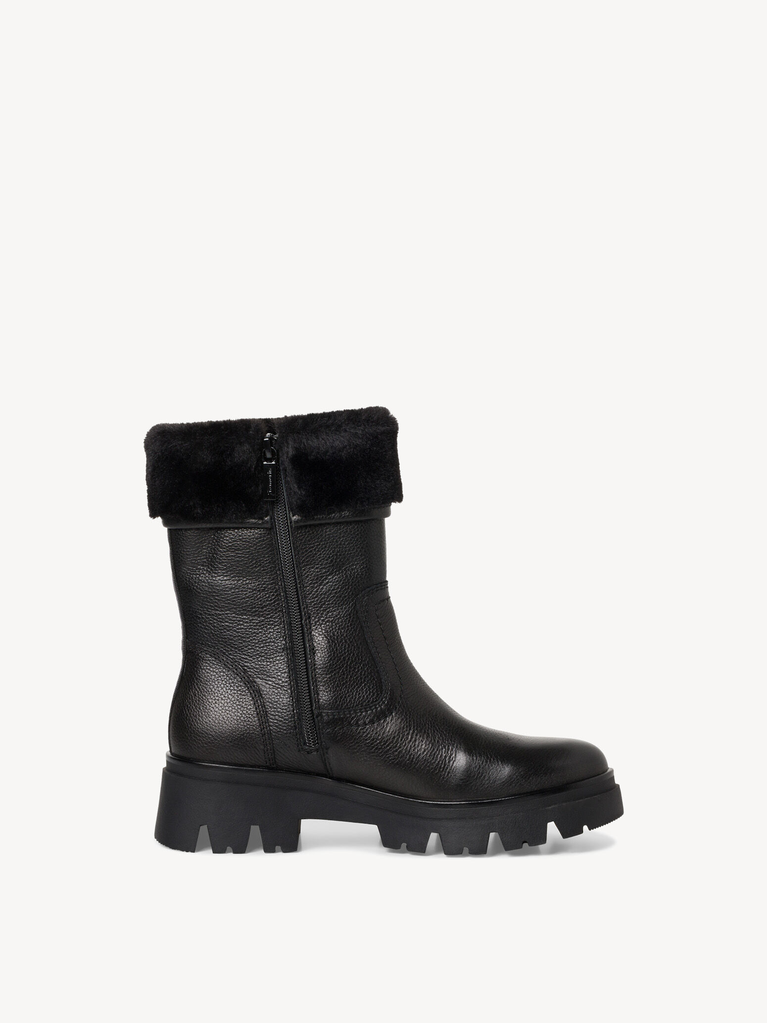 Bottine en cuir - noir