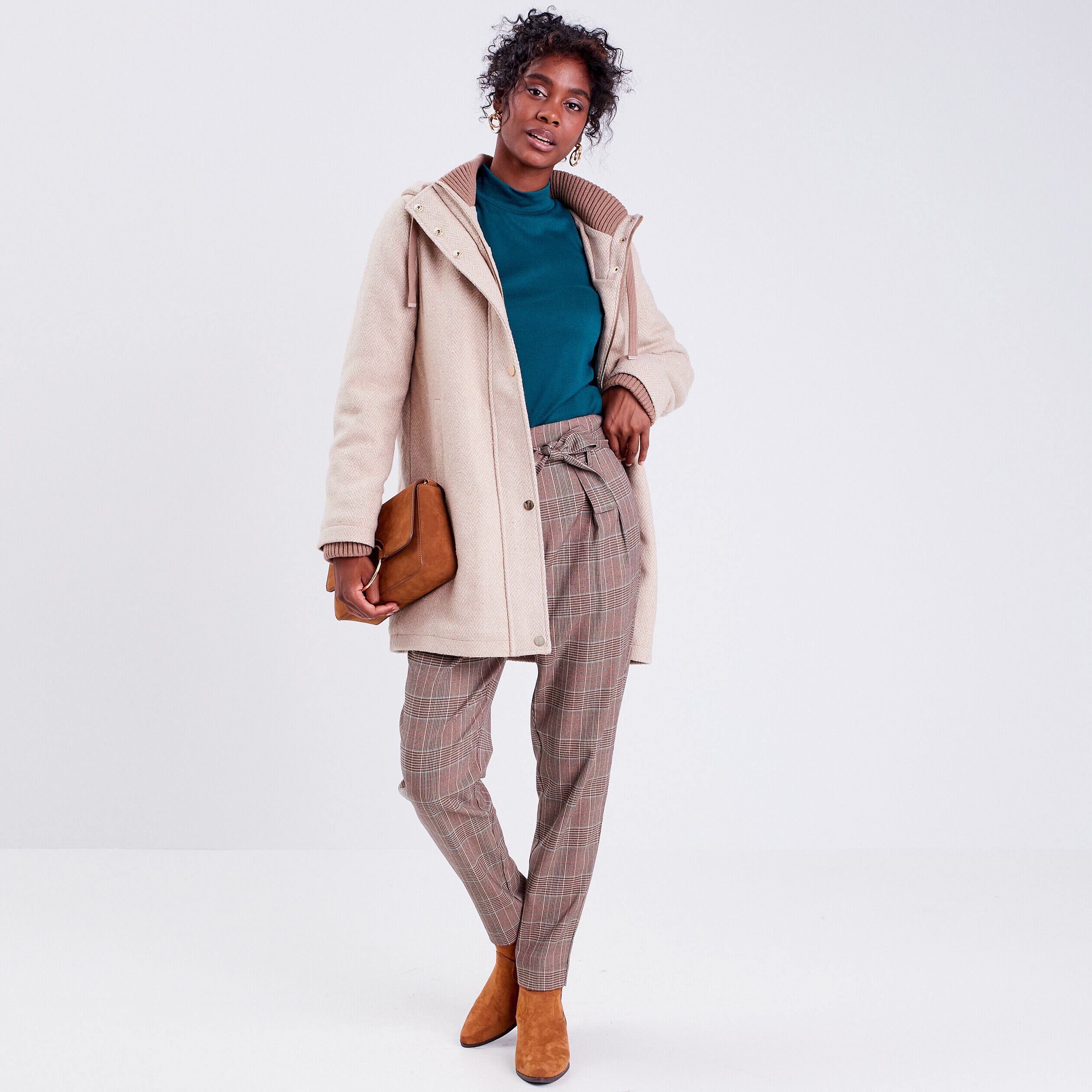 Pantalon paperbag blanc femme | Cache Cache