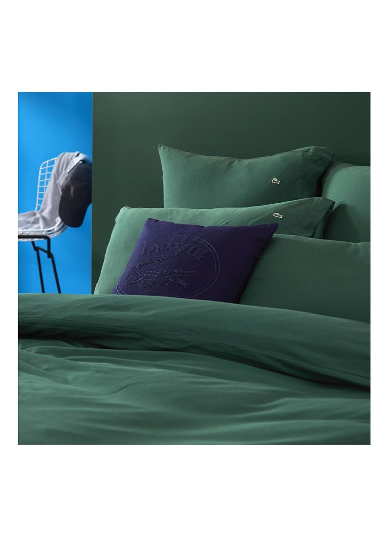 Federa Lacoste in cotone piqué biologico con logo, 150 fili/cm²