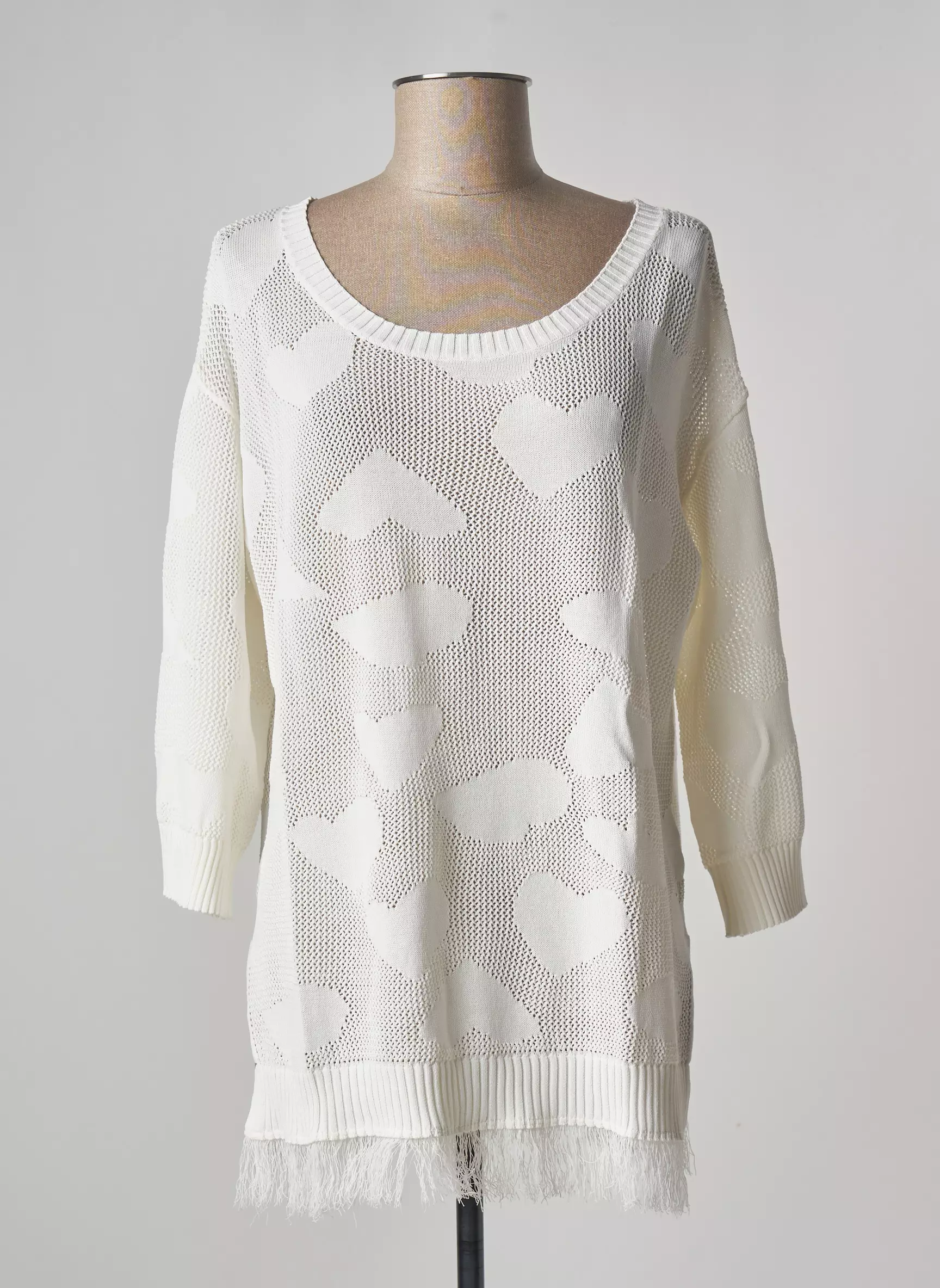 Z O E  Zone Of Embroidered  Pull Tuniques Femme couleur blanc