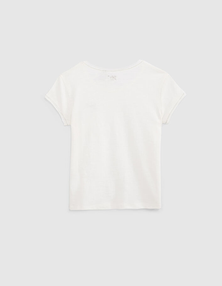 Tee-shirt blanc cassé Essentiel en coton bio fille