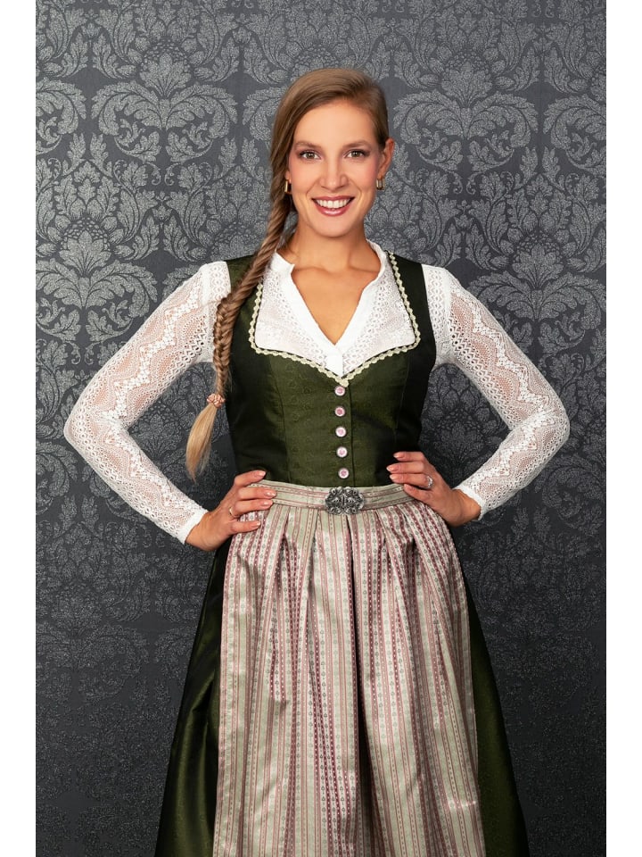 Edelnice Midi Dirndl Adele in grün, rosé günstig kaufen