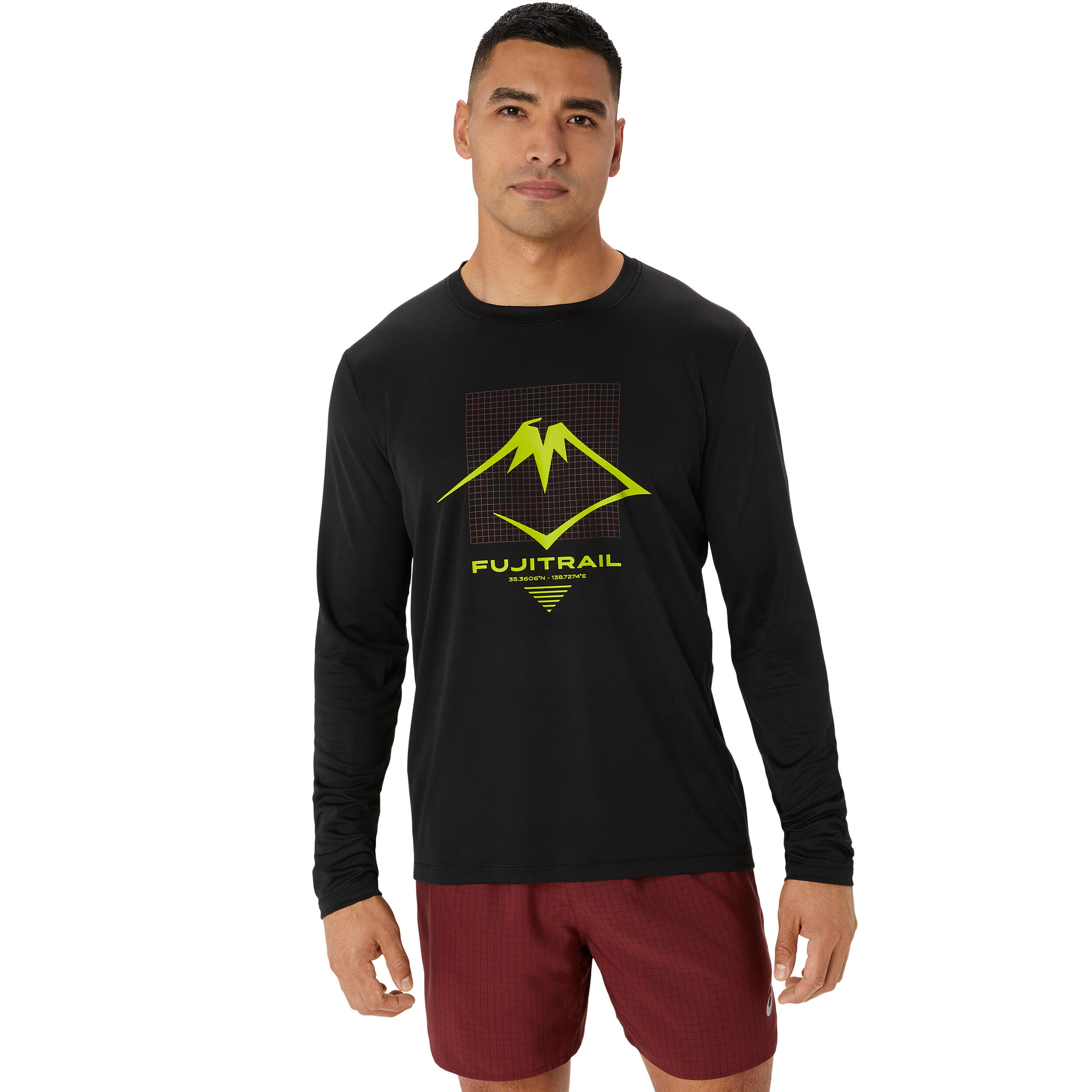 Fujitrail Logo Lauftop Herren - Schwarz, Dunkelrot