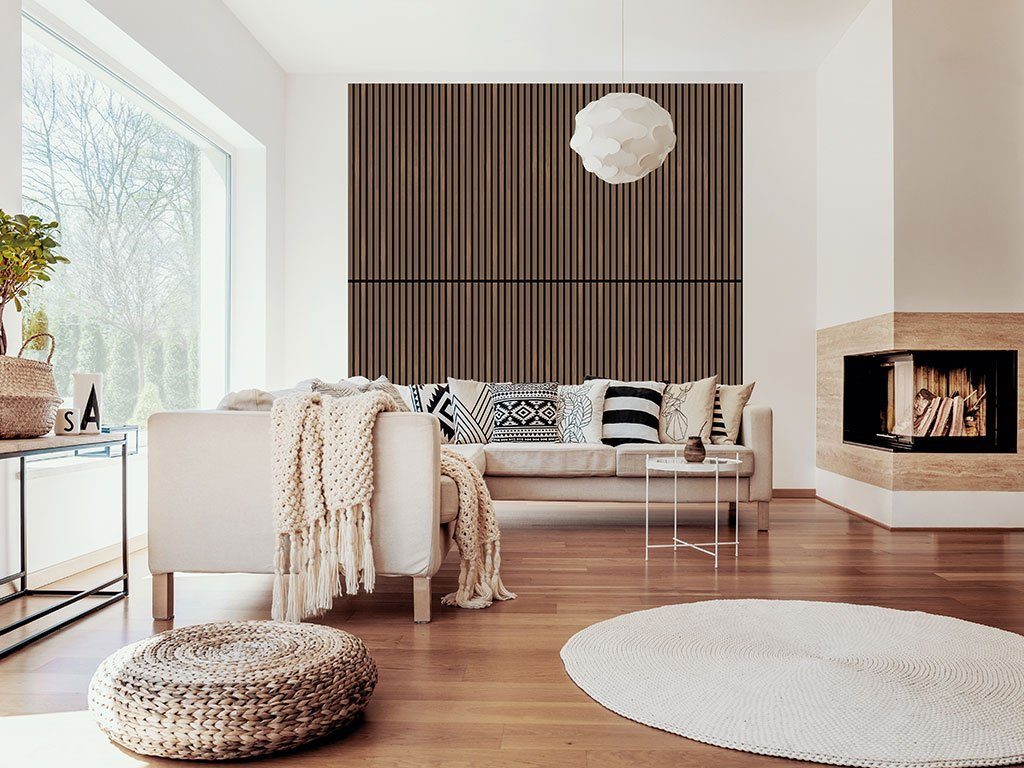 JANGAL Wandpaneel Wandpaneel Jangal Solid 10013 Walnut MDF Furnier (1206x800x22mm), BxL: 800x1206 cm