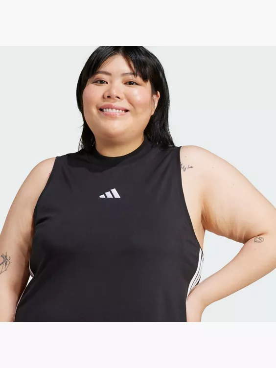 adidas Essentials 3-Streifen Long Racerback Kleid – Große Größen